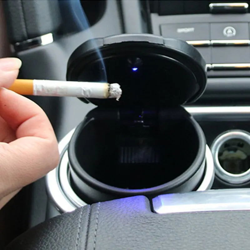 Car Ashtray with LED Light Portable Auto Ashtray Cigarette Flame Retardant Smoke Ash Holders Cup Car Interior Decor Accessories - Slobuy