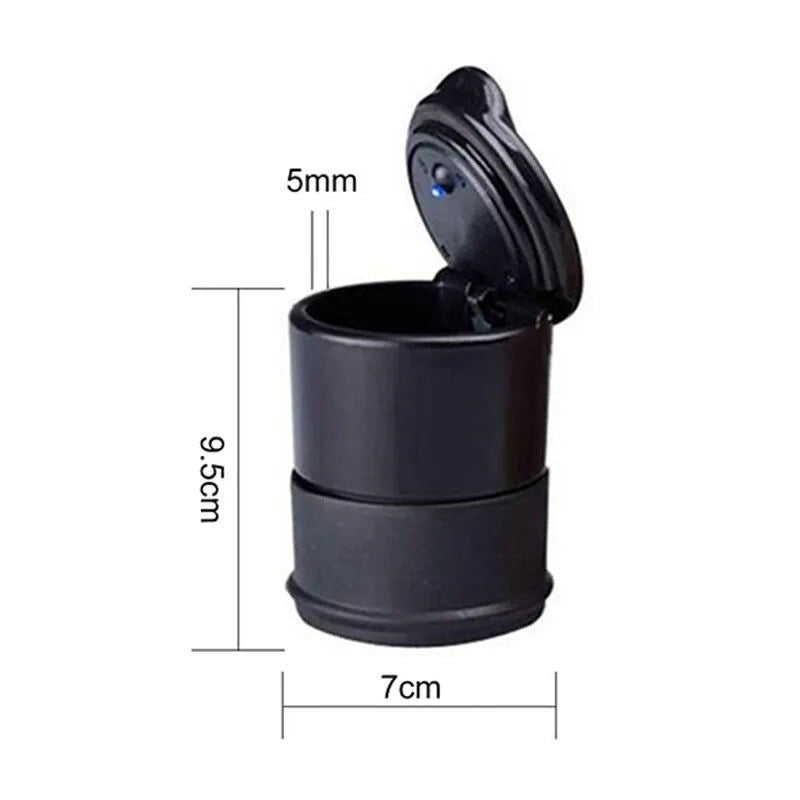 Car Ashtray with LED Light Portable Auto Ashtray Cigarette Flame Retardant Smoke Ash Holders Cup Car Interior Decor Accessories - Slobuy
