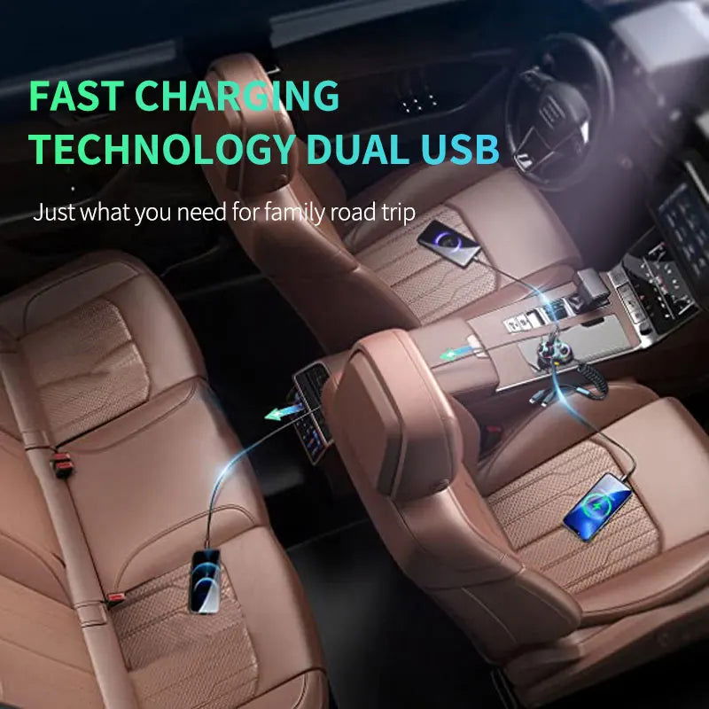 Car Bluetooth 5.0 FM Transmitter Wireless Audio Receiver Car MP3 Player 25W PD Fast Charge With Apple Type-C Port Charging Cable - Slobuy