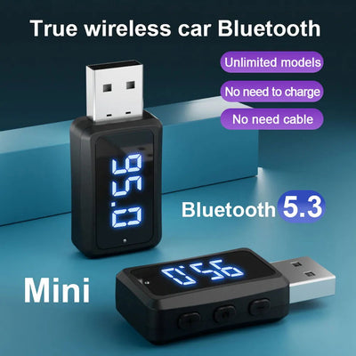 Car Bluetooth 5.3 FM02 Mini USB Transmitter Receiver with LED Display Handsfree Call Car Kit Auto Wireless Audio For Fm Radio - Slobuy