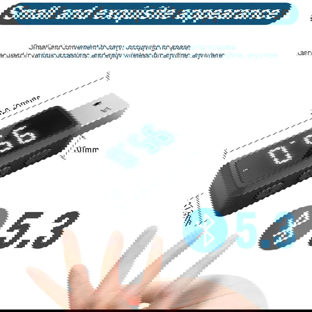 Car Bluetooth 5.3 FM02 Mini USB Transmitter Receiver with LED Display Handsfree Call Car Kit Auto Wireless Audio For Fm Radio - Slobuy