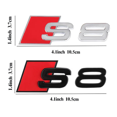 Car Body Rear Trunk ABS Badge S3 S4 S5 S6 S7 S8 Emblem Sticker Decor Accessories for Audi A4 B8 B6 B9 B7 A3 8P 8V 8L A6 C7 C6 C5 - Slobuy