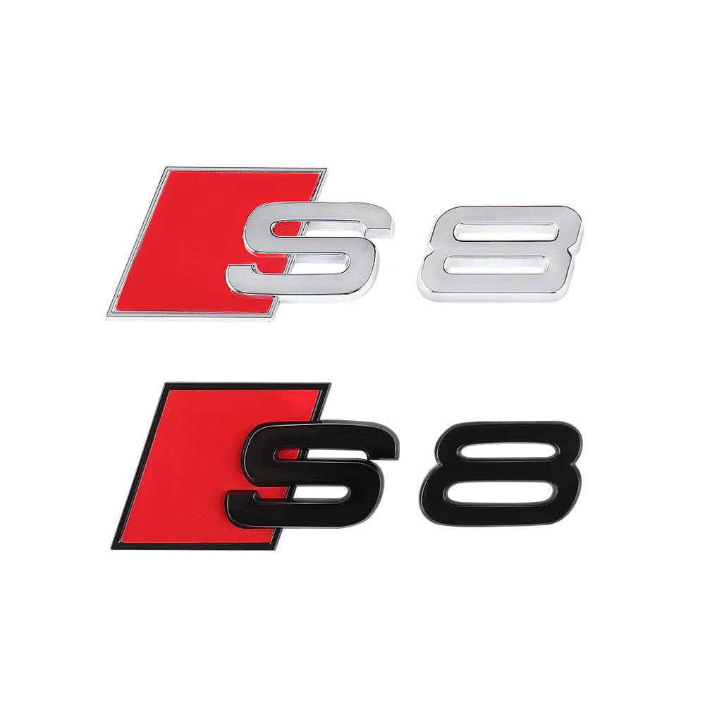 Car Body Rear Trunk ABS Badge S3 S4 S5 S6 S7 S8 Emblem Sticker Decor Accessories for Audi A4 B8 B6 B9 B7 A3 8P 8V 8L A6 C7 C6 C5 - Slobuy
