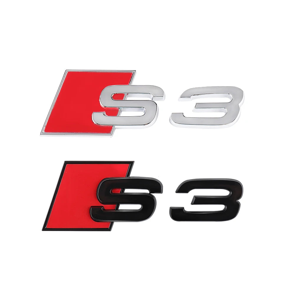 Car Body Rear Trunk ABS Badge S3 S4 S5 S6 S7 S8 Emblem Sticker Decor Accessories for Audi A4 B8 B6 B9 B7 A3 8P 8V 8L A6 C7 C6 C5 - Slobuy