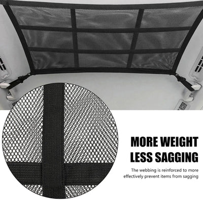 Car Ceiling Storage Bag Car Roof Cargo Net Pocket Double-Layer Mesh Storage Organizer Car Camping Storage Bag SUV Accessories - Slobuy