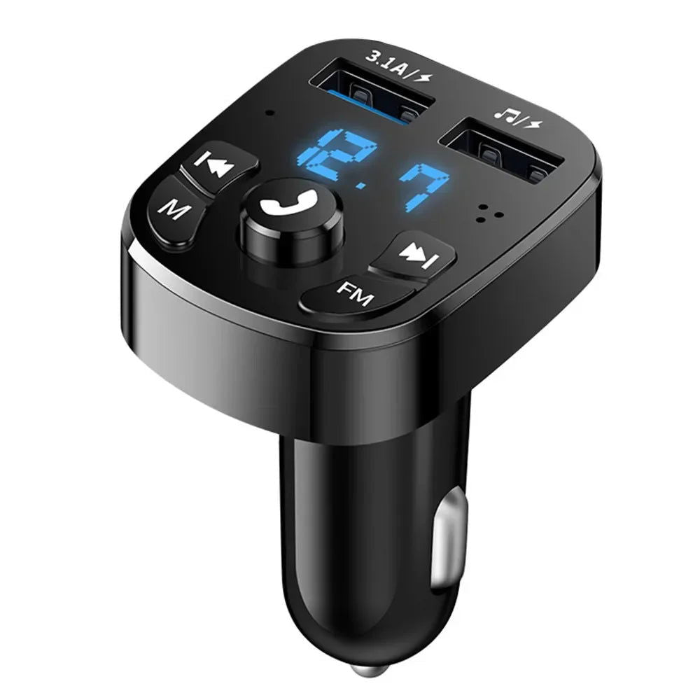 Car Charger FM Transmitter Bluetooth Audio Dual USB Car MP3 Player Autoradio Handsfree Charger 3.1A Fast Charger Car Accessories - Slobuy