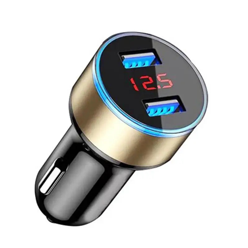 Car Charger Universal Dual Usb Qc 3.0 For Mobile Phones Car Accessories Car Charger Adapter Portable Led Voltmeter Durable - Slobuy