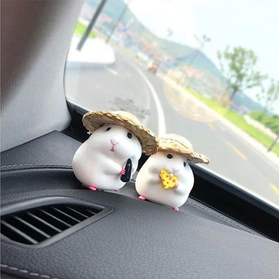 Car Decoration Hamster Car Accessories Window Center Console Cute Doll Car Interior Pendant Auto Dashboard Cool Decoration - Slobuy