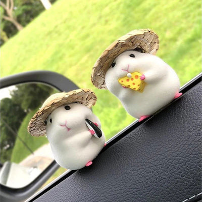 Car Decoration Hamster Car Accessories Window Center Console Cute Doll Car Interior Pendant Auto Dashboard Cool Decoration - Slobuy