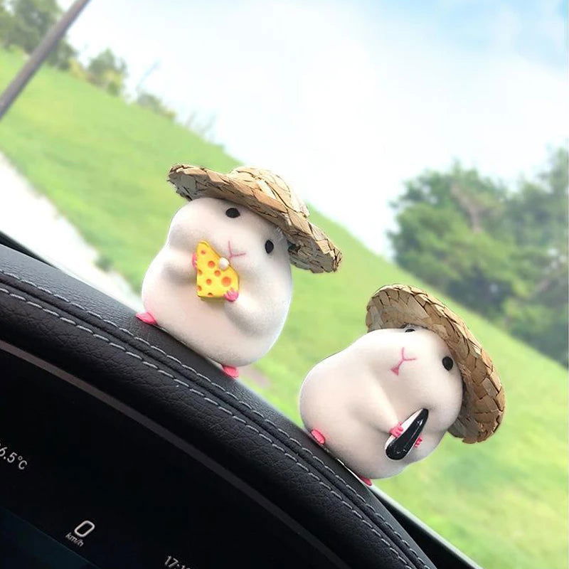 Car Decoration Hamster Car Accessories Window Center Console Cute Doll Car Interior Pendant Auto Dashboard Cool Decoration - Slobuy