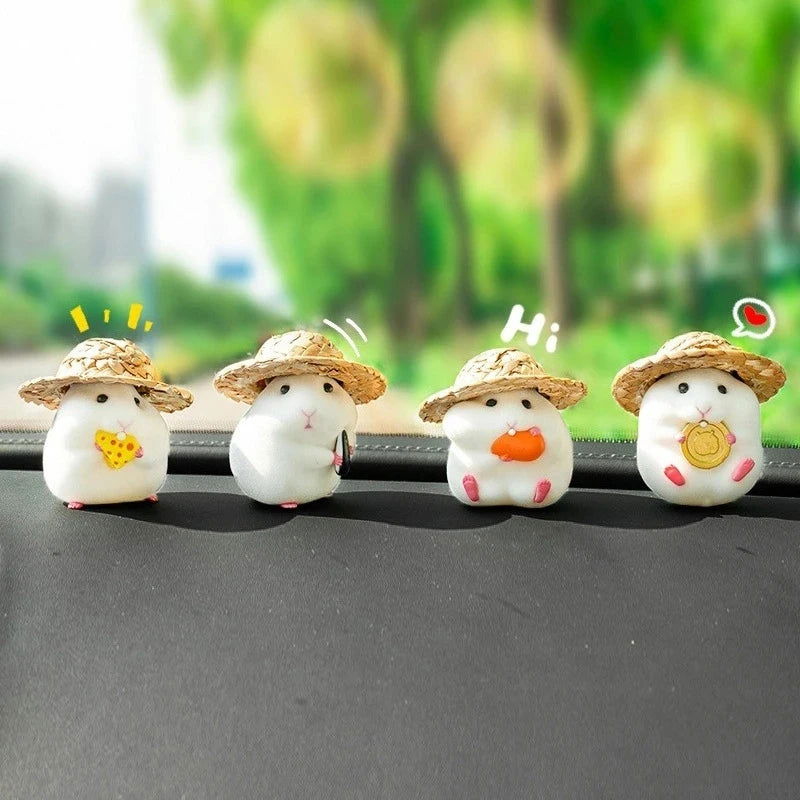 Car Decoration Hamster Car Accessories Window Center Console Cute Doll Car Interior Pendant Auto Dashboard Cool Decoration - Slobuy