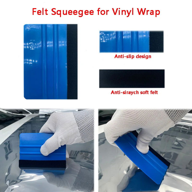 Car Film Wrap Tool Kit Vinyl Spatula Vinyl Scraper Cutter for Vehicle Window Tint Car Accessories Wrapping Tools Squeegee Set - Slobuy