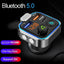 Car Hands-free Bluetooth 5.0 FM Transmitter Car Kit MP3 Modulator Player Handsfree Audio Receiver QC3.0 18W 2 USB Fast Charger - Slobuy