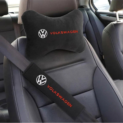 Car Headrest Cover Auto Seat Cover Head Neck Rest Pillow  for VW Volkswagen Golf Polo Passat Touran Jetta Car Styling - Slobuy