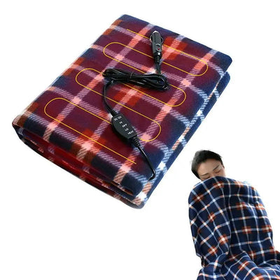 Car Heating Blanket 12V Cigarette Plug Travel Throw Blanket Winter Warm Camping  Electric Blanket For RV Truck Car Accessories - Slobuy