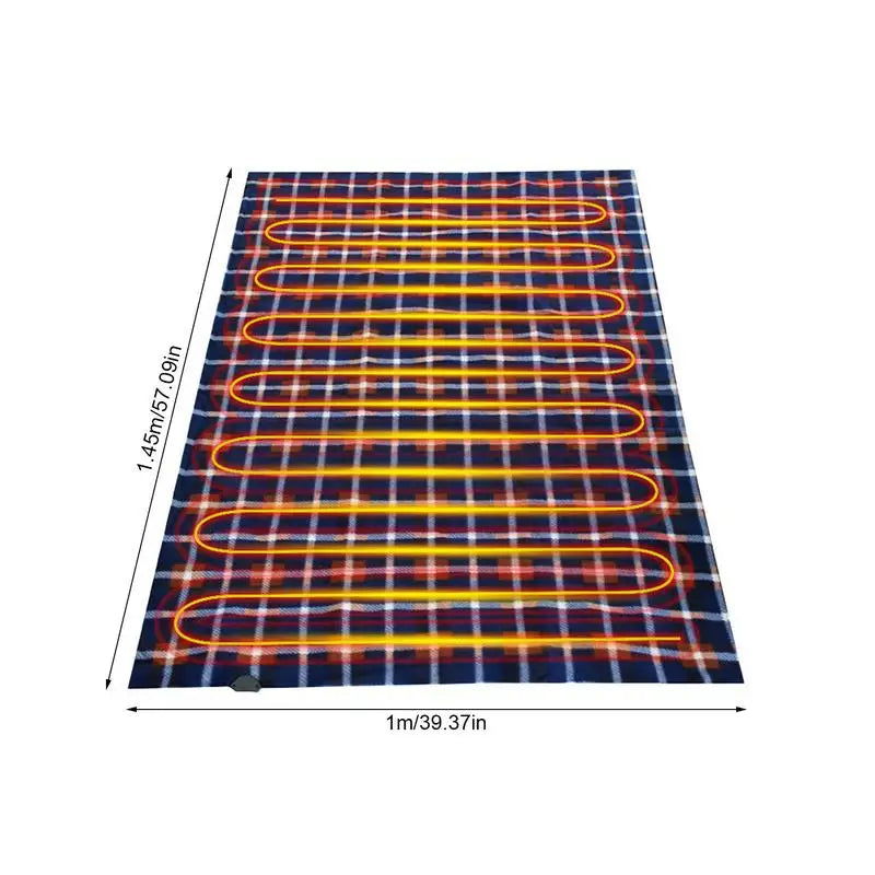 Car Heating Blanket 12V Cigarette Plug Travel Throw Blanket Winter Warm Camping  Electric Blanket For RV Truck Car Accessories - Slobuy