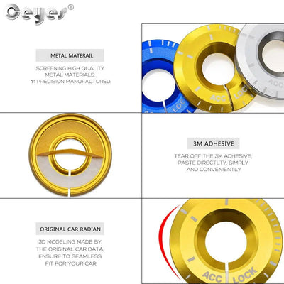 Car Key Ringhole Decorative Sticker Engine Start Ignition Cover Accessories For Volkswagen Golf VW Polo Passat For Seat Audi - Slobuy