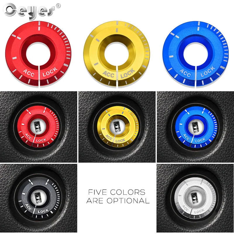 Car Key Ringhole Decorative Sticker Engine Start Ignition Cover Accessories For Volkswagen Golf VW Polo Passat For Seat Audi - Slobuy