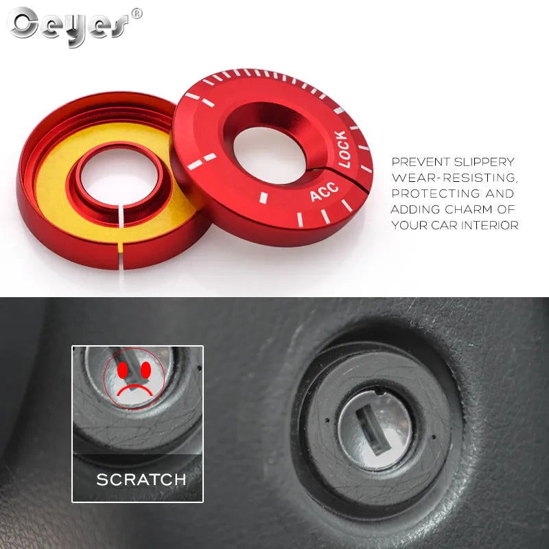 Car Key Ringhole Decorative Sticker Engine Start Ignition Cover Accessories For Volkswagen Golf VW Polo Passat For Seat Audi - Slobuy