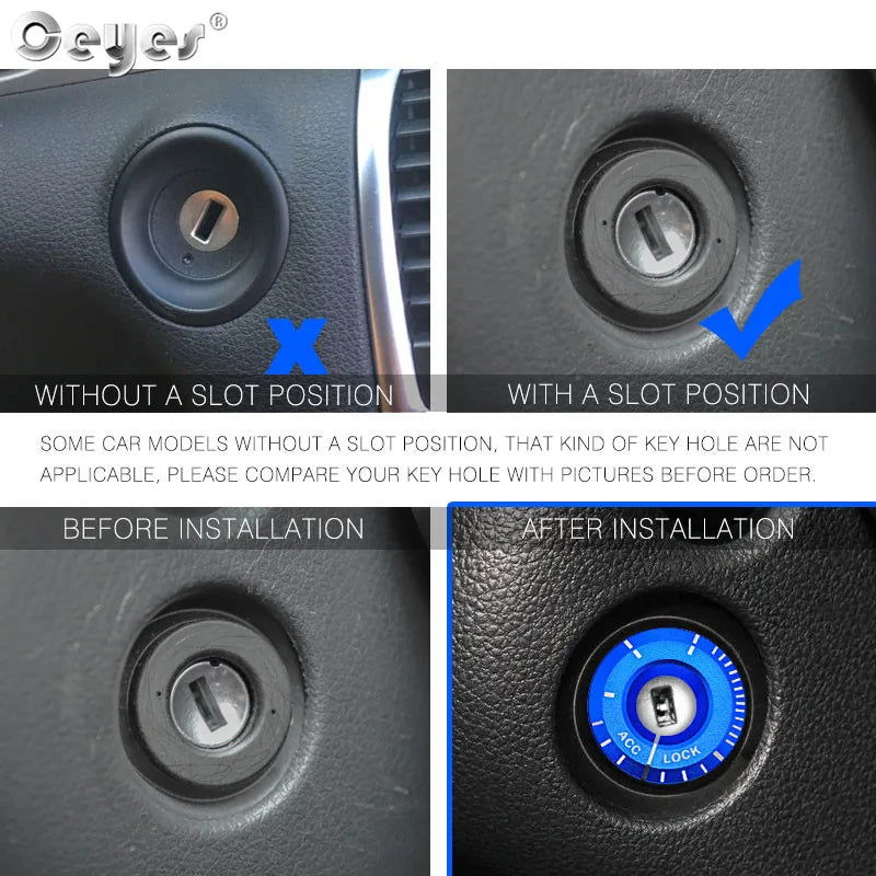 Car Key Ringhole Decorative Sticker Engine Start Ignition Cover Accessories For Volkswagen Golf VW Polo Passat For Seat Audi - Slobuy