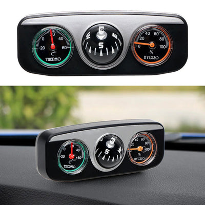 Car Ornaments Decoration 3 in 1 Guide Ball For Auto Boat Vehicles Compass Thermometer Hygrometer Interior Accessories - Slobuy