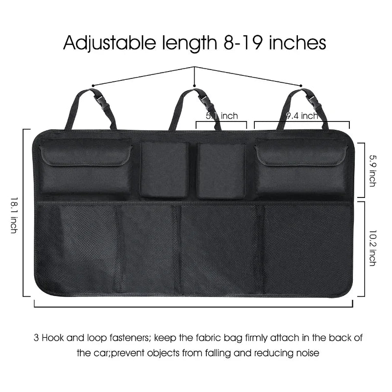 Car Rear Seat Back Organizer Auto Trunk Net Mesh Cargo Storage Bag Pocket Cover Stowing Tidying Interior Camping Accessories - Slobuy