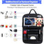 Car Seat Back Organizer with Foldable Table Tray PU Leather Storage Organizer with Pockets Kick Mats Seat Interior Accessories - Slobuy