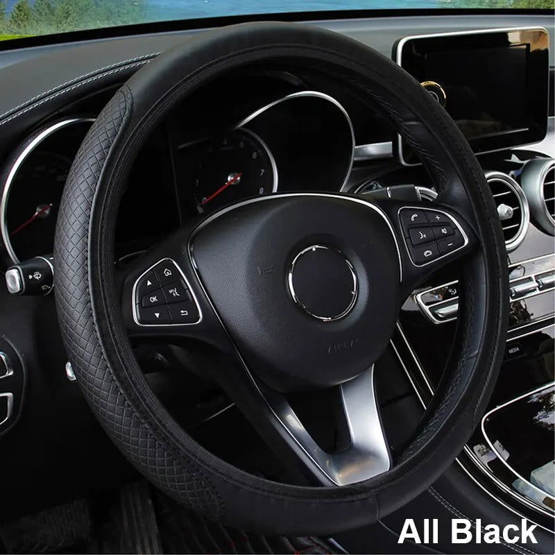 Car Steering Wheel Cover Anti Slip Breathable Protection Cover for 37 to 39cm Steering Wheel Protector Car Styling Accessories - Slobuy