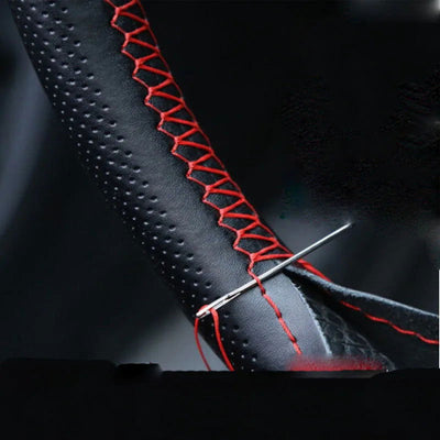 Car Steering Wheel Cover Needles And Braid Thread Artificial Leather Car Covers Suite 3 Color DIY Texture Soft Auto Accessories - Slobuy