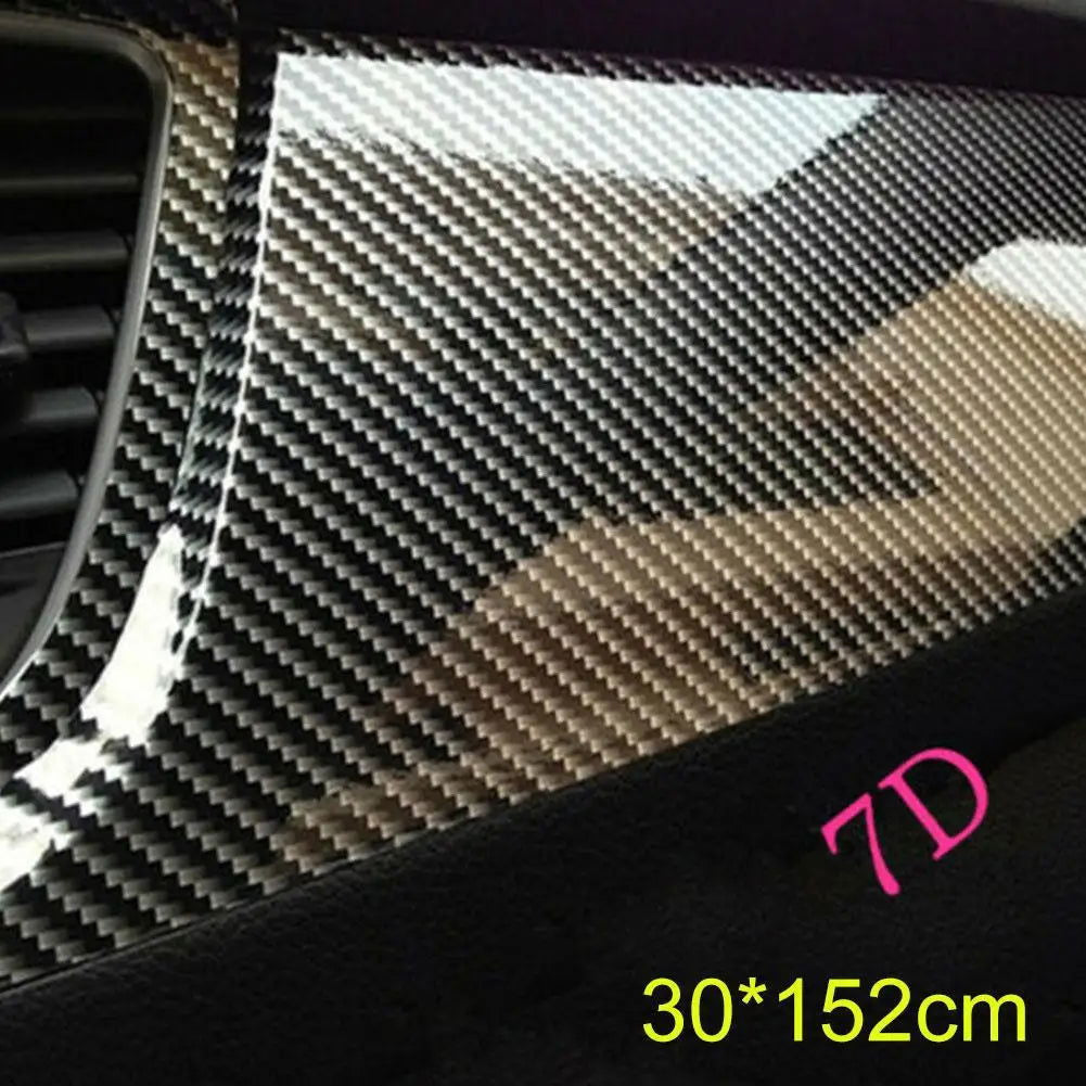 Car Stickers 7D Glossy Carbon Fiber Vinyl Film Intrior Wrap Stickers Film Stickers Decals Accessories - Slobuy