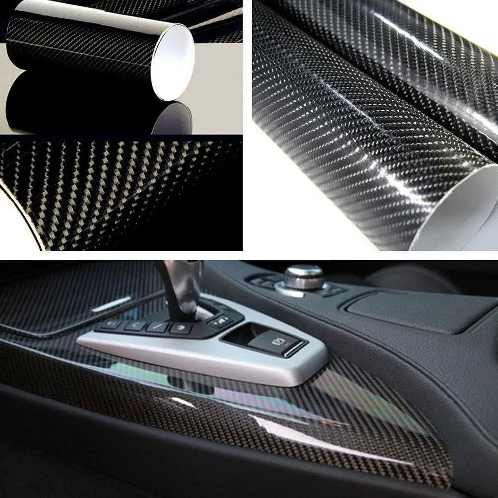 Car Stickers 7D Glossy Carbon Fiber Vinyl Film Intrior Wrap Stickers Film Stickers Decals Accessories - Slobuy