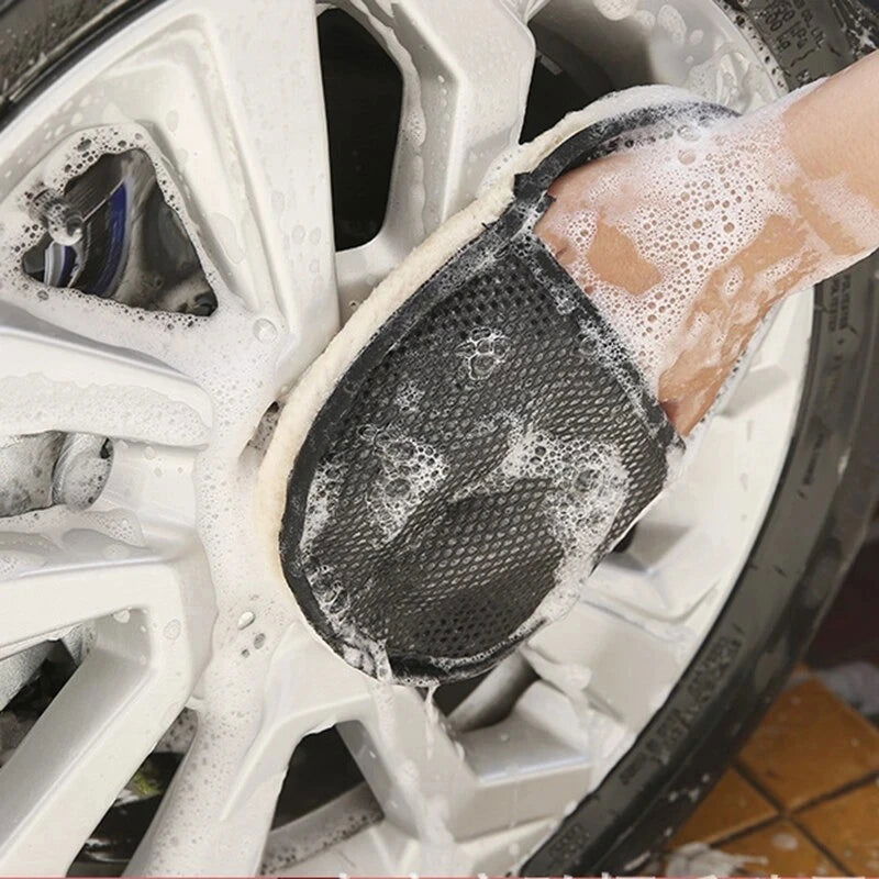 Car Styling Wool Soft Car Washing Gloves Cleaning Brush Motorcycle Washer Care Products Plush Car Wash Gloves - Slobuy