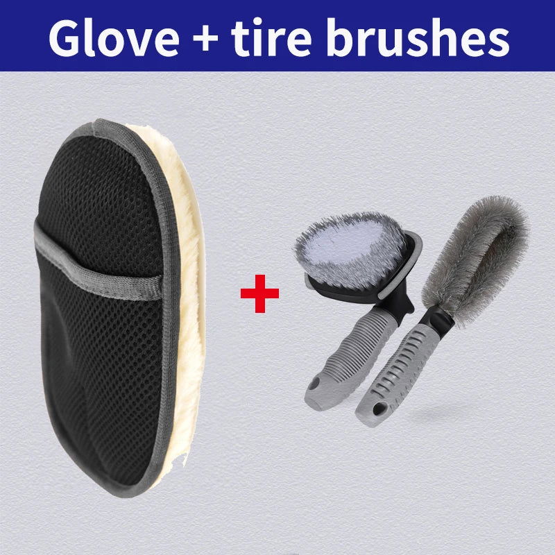 Car Styling Wool Soft Car Washing Gloves Cleaning Brush Motorcycle Washer Care Products Plush Car Wash Gloves - Slobuy