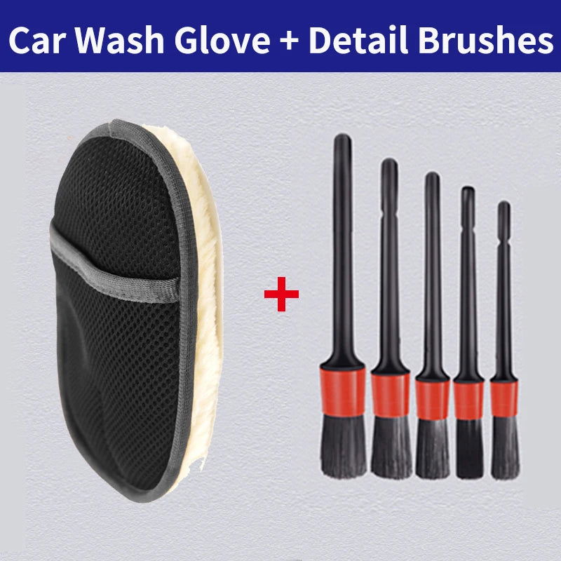Car Styling Wool Soft Car Washing Gloves Cleaning Brush Motorcycle Washer Care Products Plush Car Wash Gloves - Slobuy