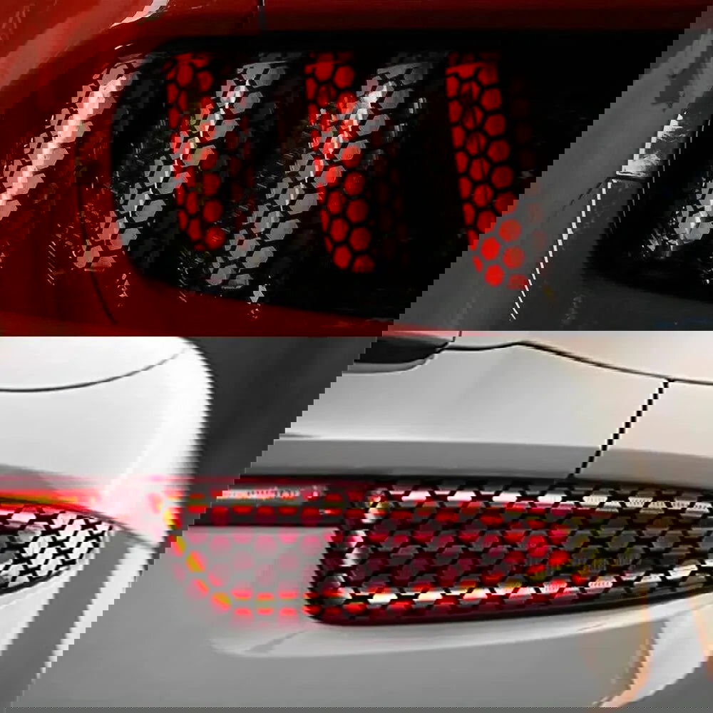 Car Tail Light Lamp Stickers 48cmx30cm Car Honeycomb Stickers Universal Auto Stylish Tail Lights Film Protector Car Accessories - Slobuy