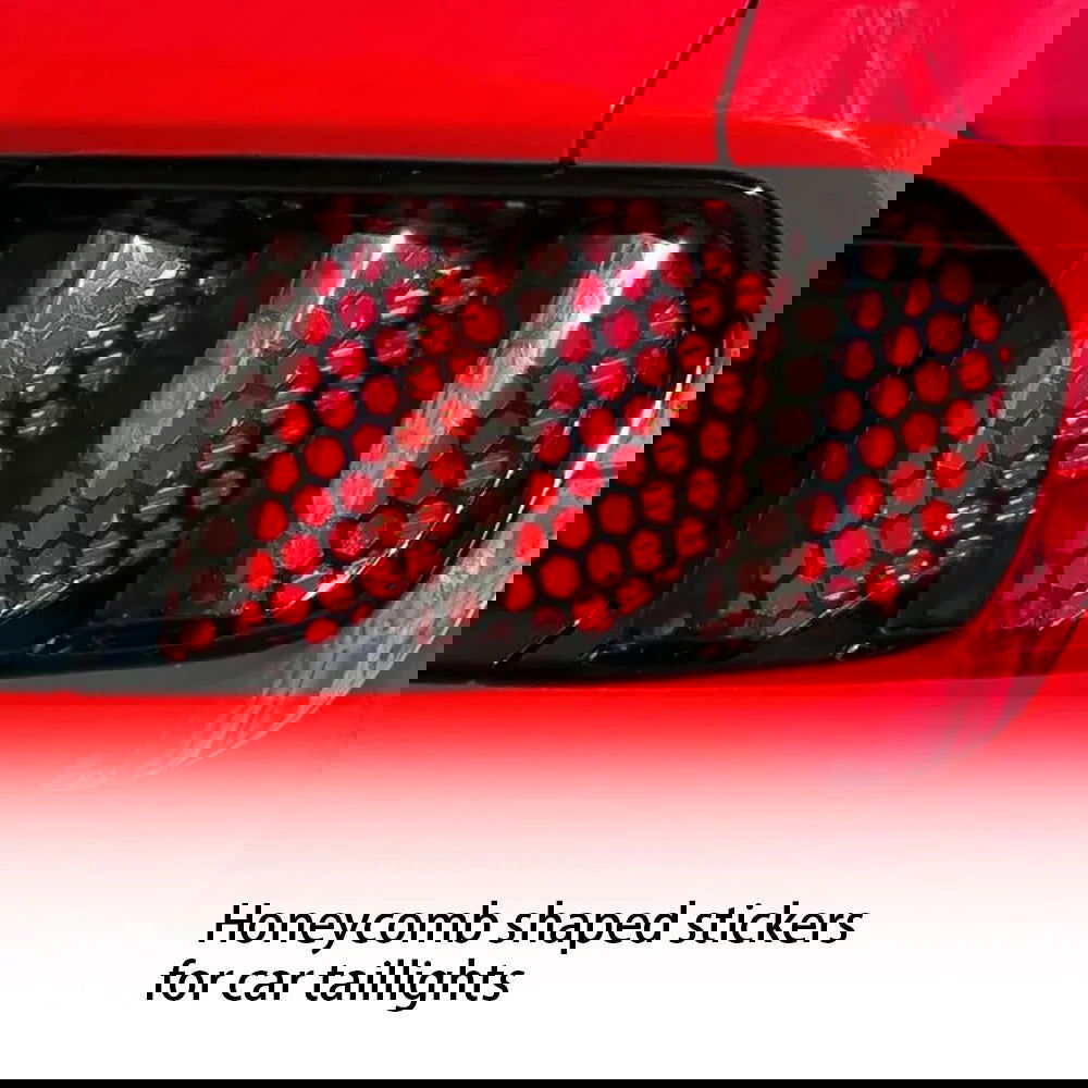Car Tail Light Lamp Stickers 48cmx30cm Car Honeycomb Stickers Universal Auto Stylish Tail Lights Film Protector Car Accessories - Slobuy