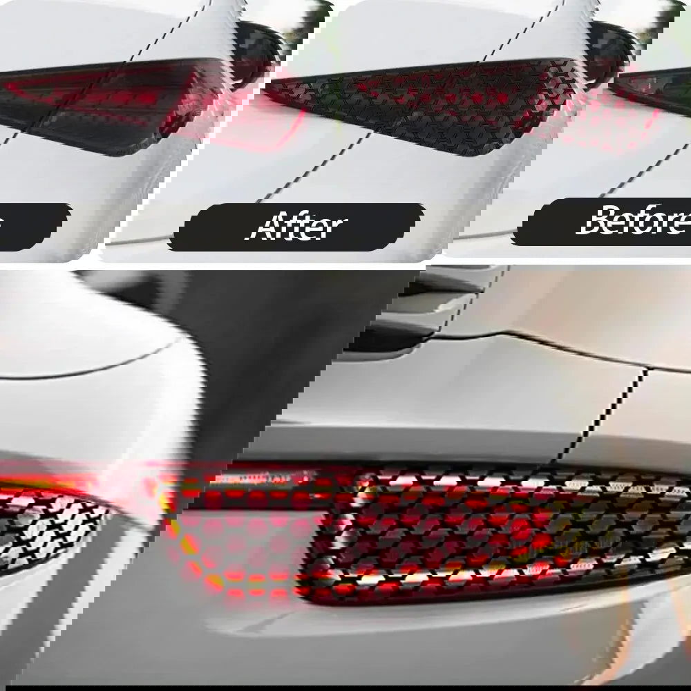 Car Tail Light Lamp Stickers 48cmx30cm Car Honeycomb Stickers Universal Auto Stylish Tail Lights Film Protector Car Accessories - Slobuy