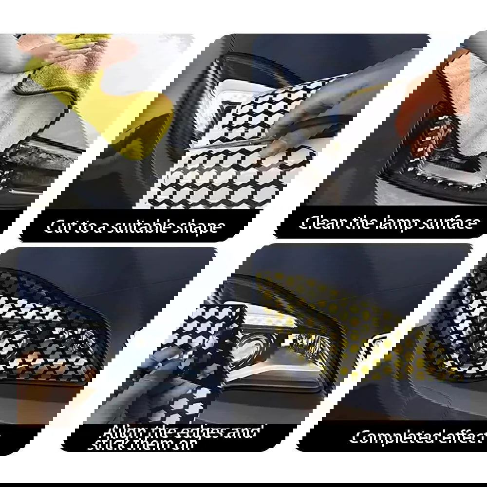 Car Tail Light Lamp Stickers 48cmx30cm Car Honeycomb Stickers Universal Auto Stylish Tail Lights Film Protector Car Accessories - Slobuy
