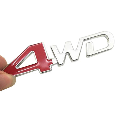 Car Tail Rear Side Metal 4x4 RC Car 4WD Sticker 3D Chrome Badge Car Emblem Badge Decal Auto Decor Styling 4WD Red for SUV Trunk - Slobuy