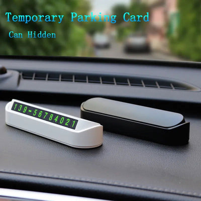 Car Temporary Parking Card Phone Number Card Plate Telephone Number Car Park Stop Automobile Accessories Car-styling 13x2.5cm - Slobuy