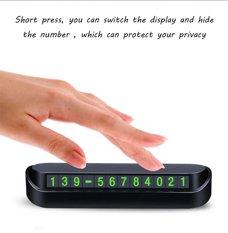 Car Temporary Parking Card Phone Number Card Plate Telephone Number Car Park Stop Automobile Accessories Car-styling 13x2.5cm - Slobuy