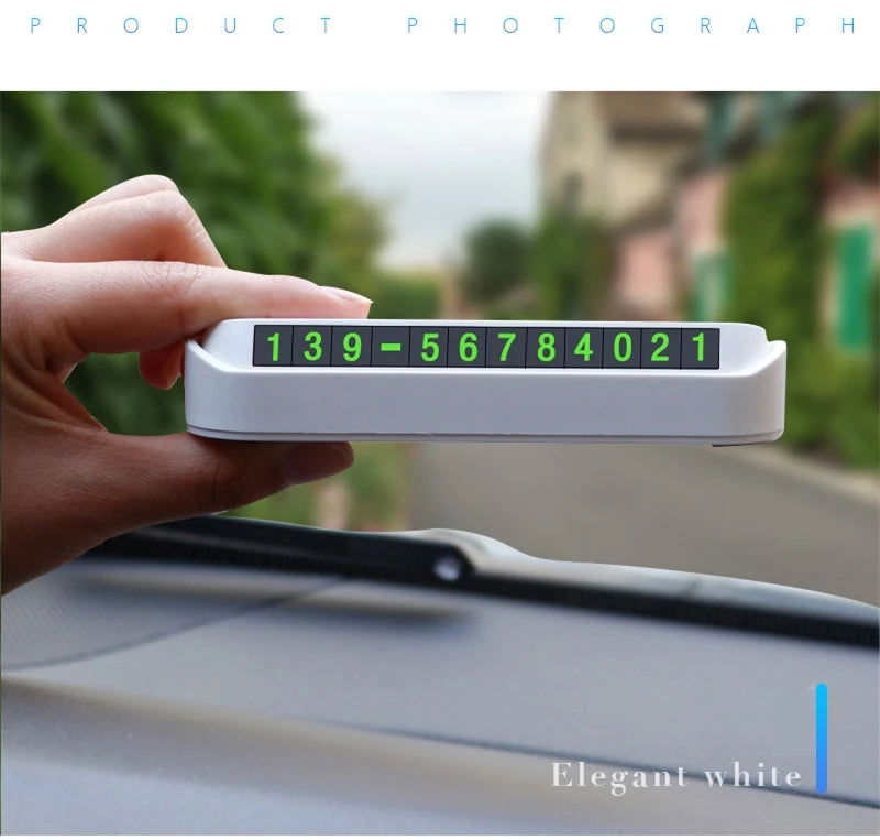 Car Temporary Parking Card Phone Number Card Plate Telephone Number Car Park Stop Automobile Accessories Car-styling 13x2.5cm - Slobuy