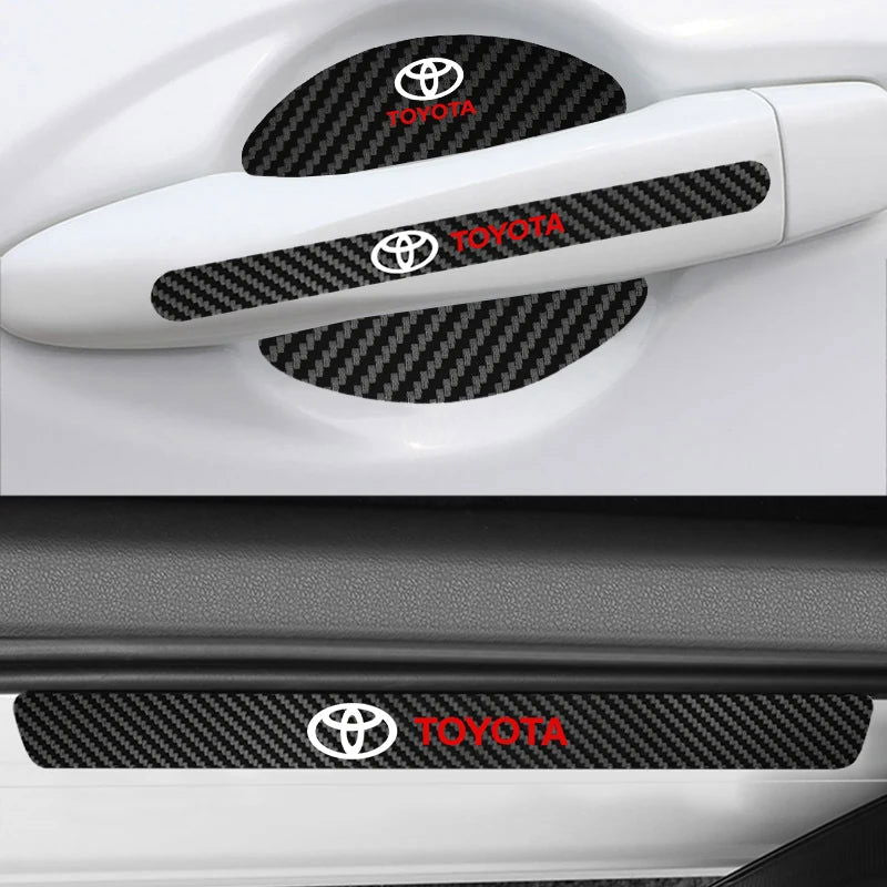 Car Threshold Sticker with Door Handle Bowl Scratch Protective Sticker For Toyota C-hr Rav4 Yaris Hilux Prius Avensis Auris - Slobuy
