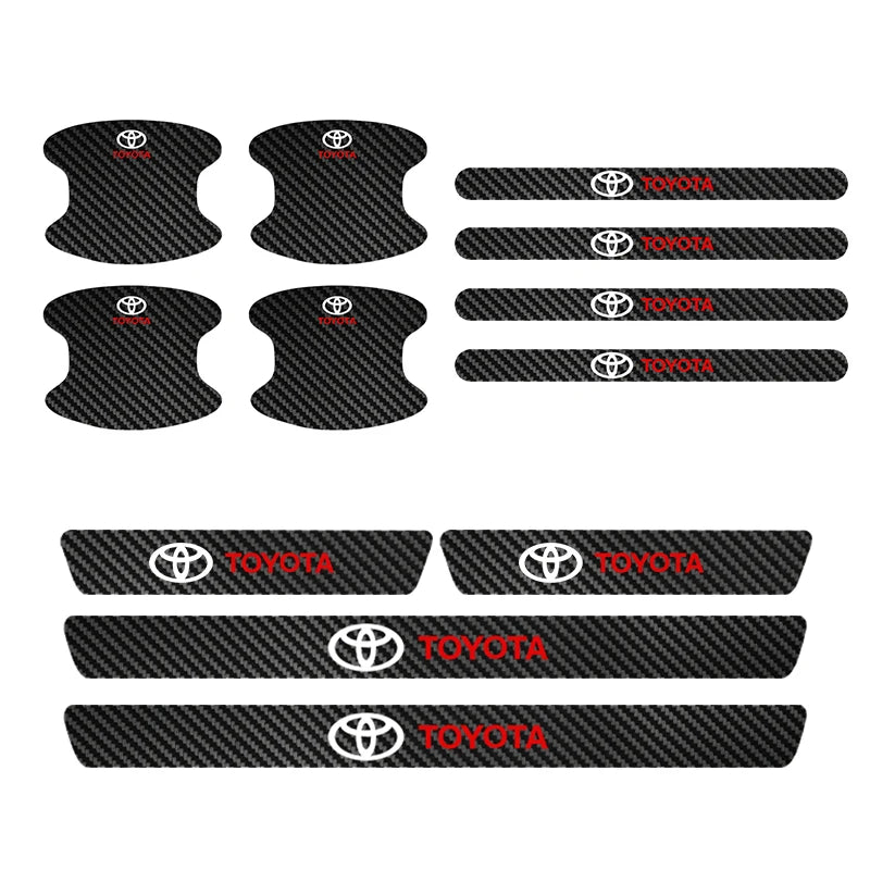 Car Threshold Sticker with Door Handle Bowl Scratch Protective Sticker For Toyota C-hr Rav4 Yaris Hilux Prius Avensis Auris - Slobuy