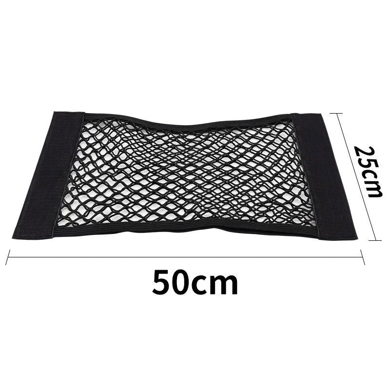 Car Trunk Mesh Organizer Car Tail Storage Net Seat Back Pocket Universal Trunk Bag Auto Magic Tape Network Interior Accessories - Slobuy