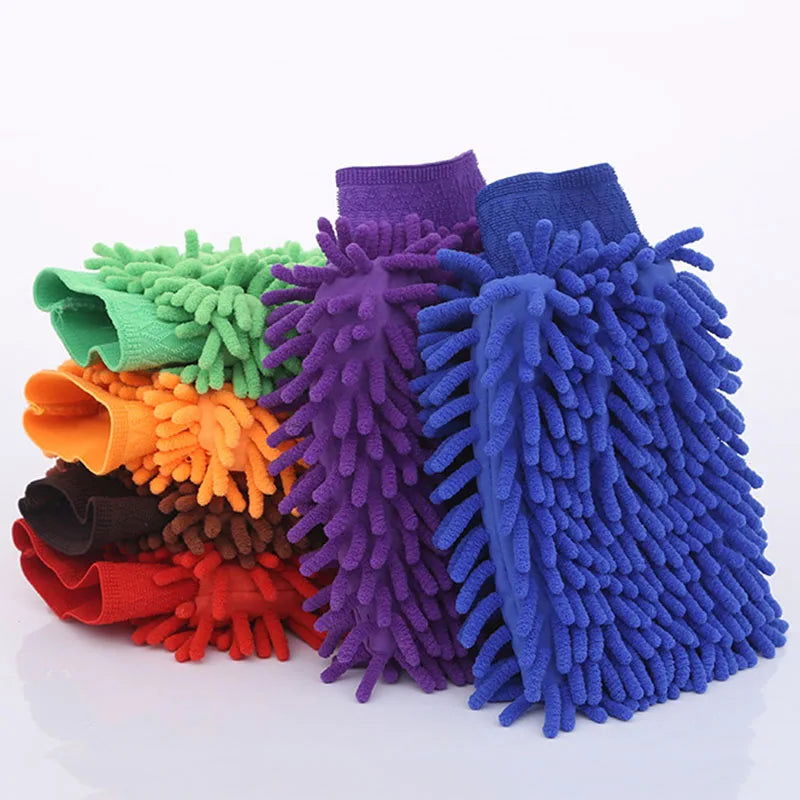 Car Wash Gloves Chenille Glove Plush Rags Thickened double-sided Car Supplies Cleaning Tools Auto Acessories Car Detailing - Slobuy