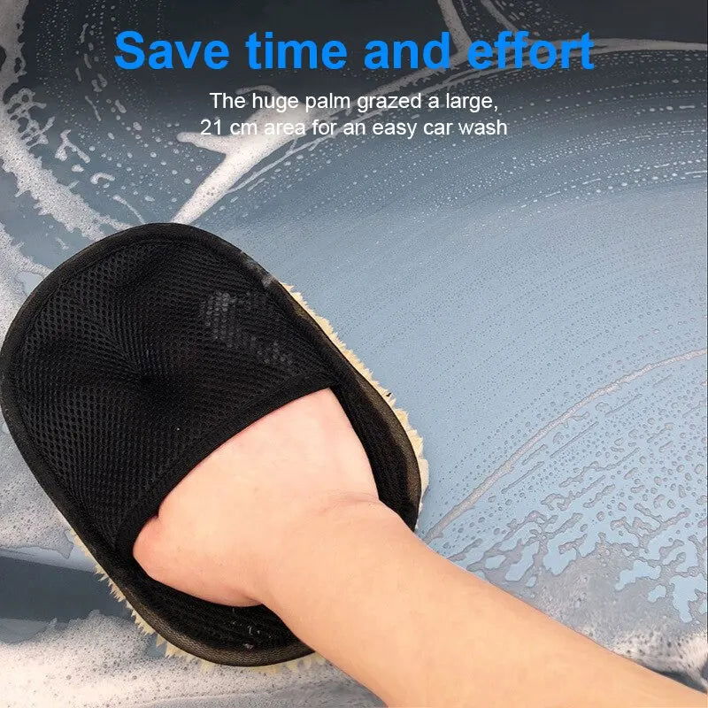 Car Wash Gloves Imitation Wool Velvet Non Damage Paint Wiping Cloth Waxing Thickening Car Beauty Products Wiping Gloves Cleaning - Slobuy