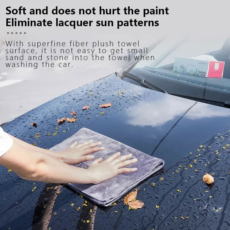 Car Wash High-end Microfiber Towel Car Cleaning Drying Cloth Hemming Car Care Cloth Detailing Wash Towel Car Cleaning - Slobuy
