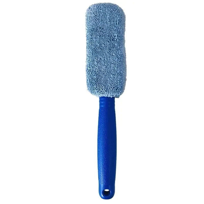 Car Wheel Wash Brush Portable Microfiber Tire Rim with Plastic Handle Auto Trunk Motorcycle Detailing Cleaning Accessories Tool - Slobuy