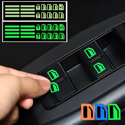 Car Window Button Luminous Sticker Lifter Switch Night Fluorescent Decals Cars Interior Stickers Auto Accessories - Slobuy